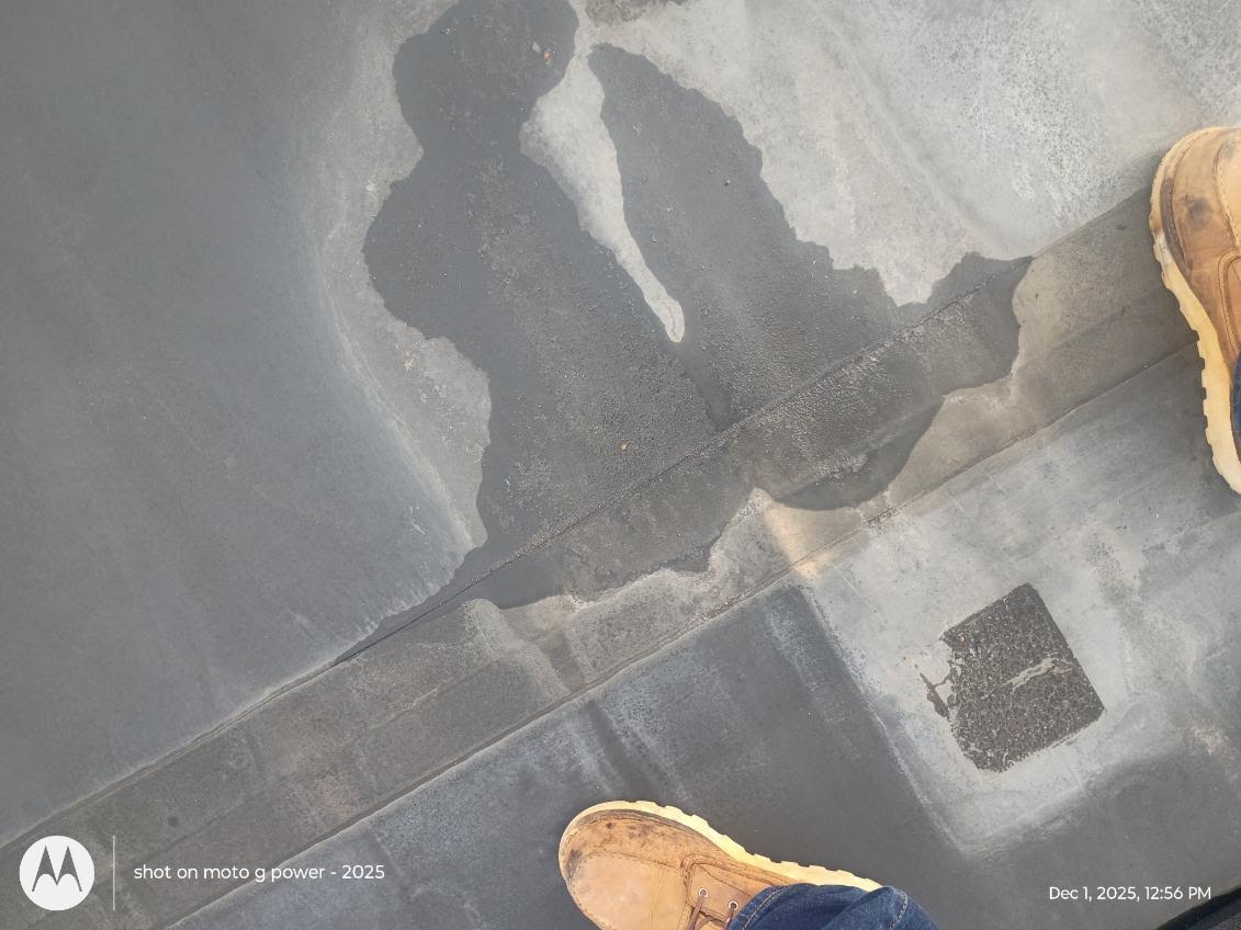 Roofing repair detail on residential home